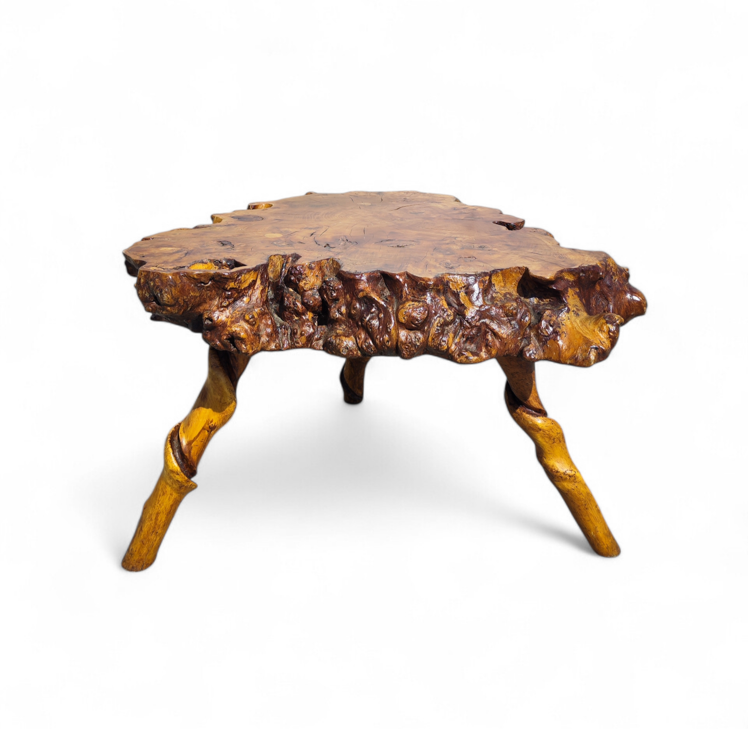 Primitive burl coffee table - Image 2