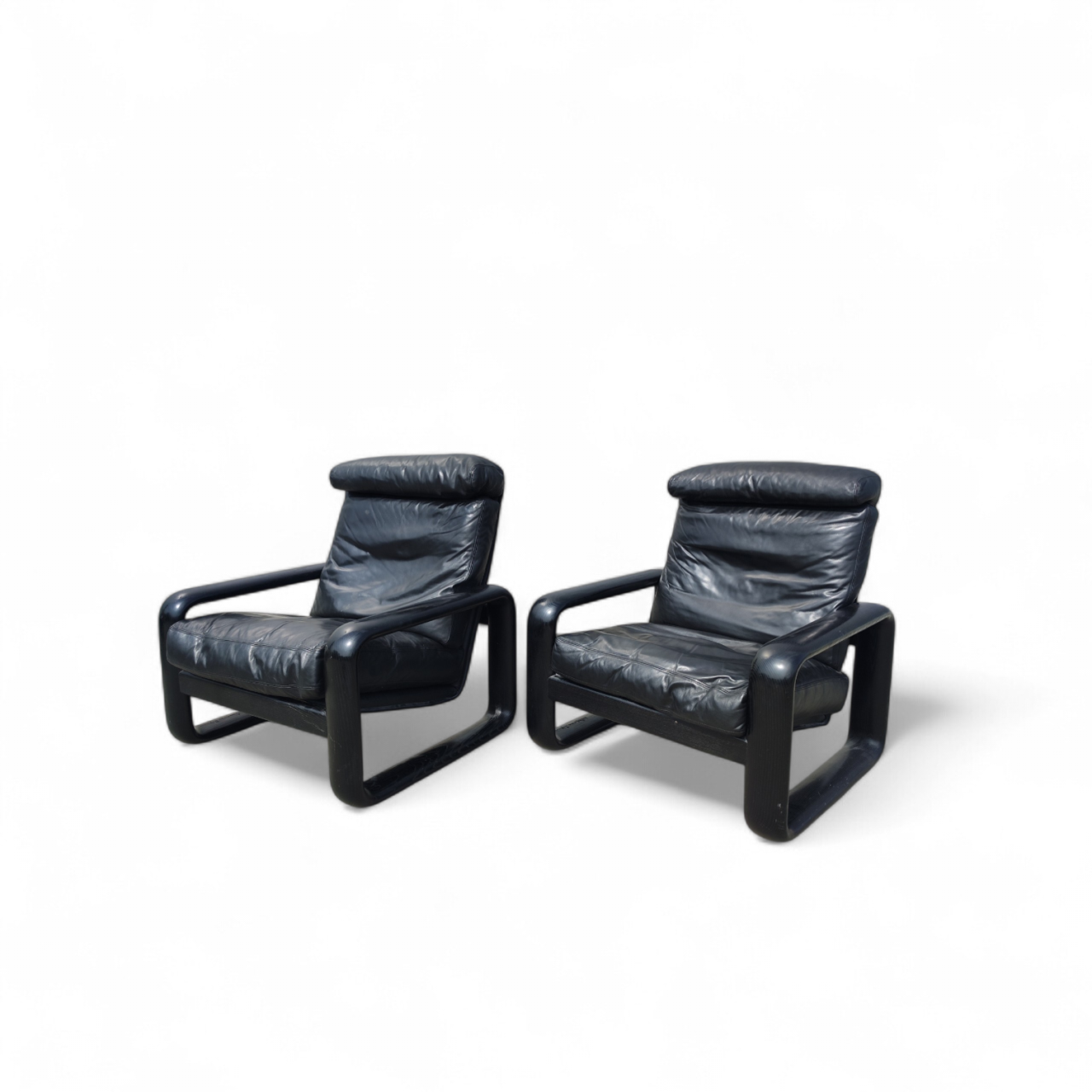 Pair of leather armchairs by Rosenthal