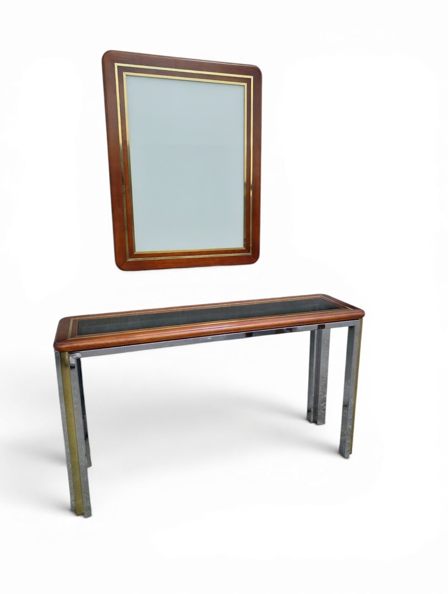Console table and mirror attributed to Willy Rizzo
