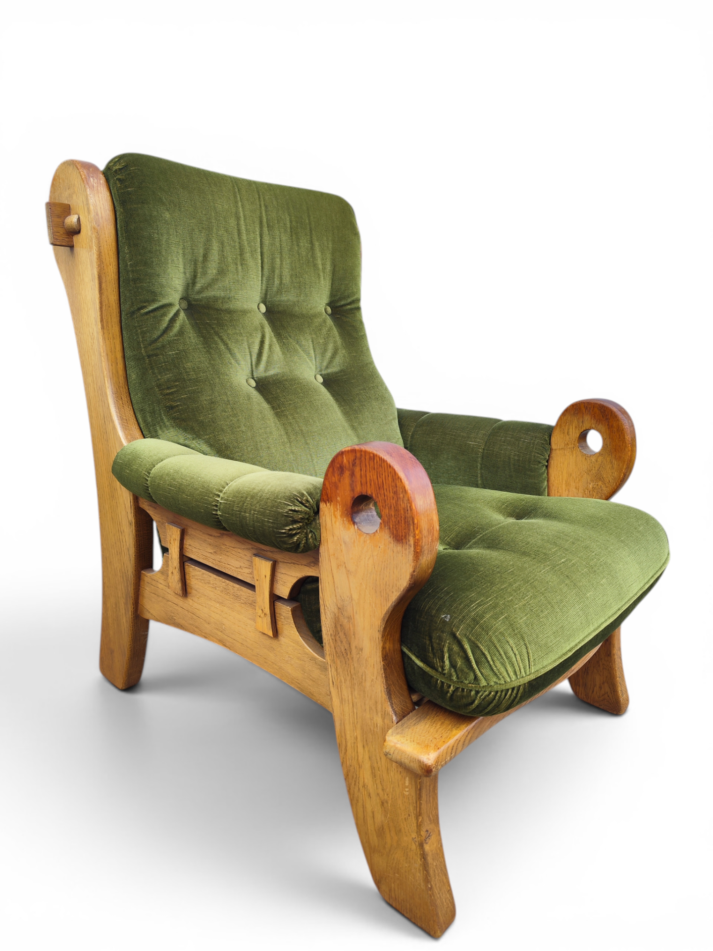 Pair of brutalist oak armchairs - Image 2