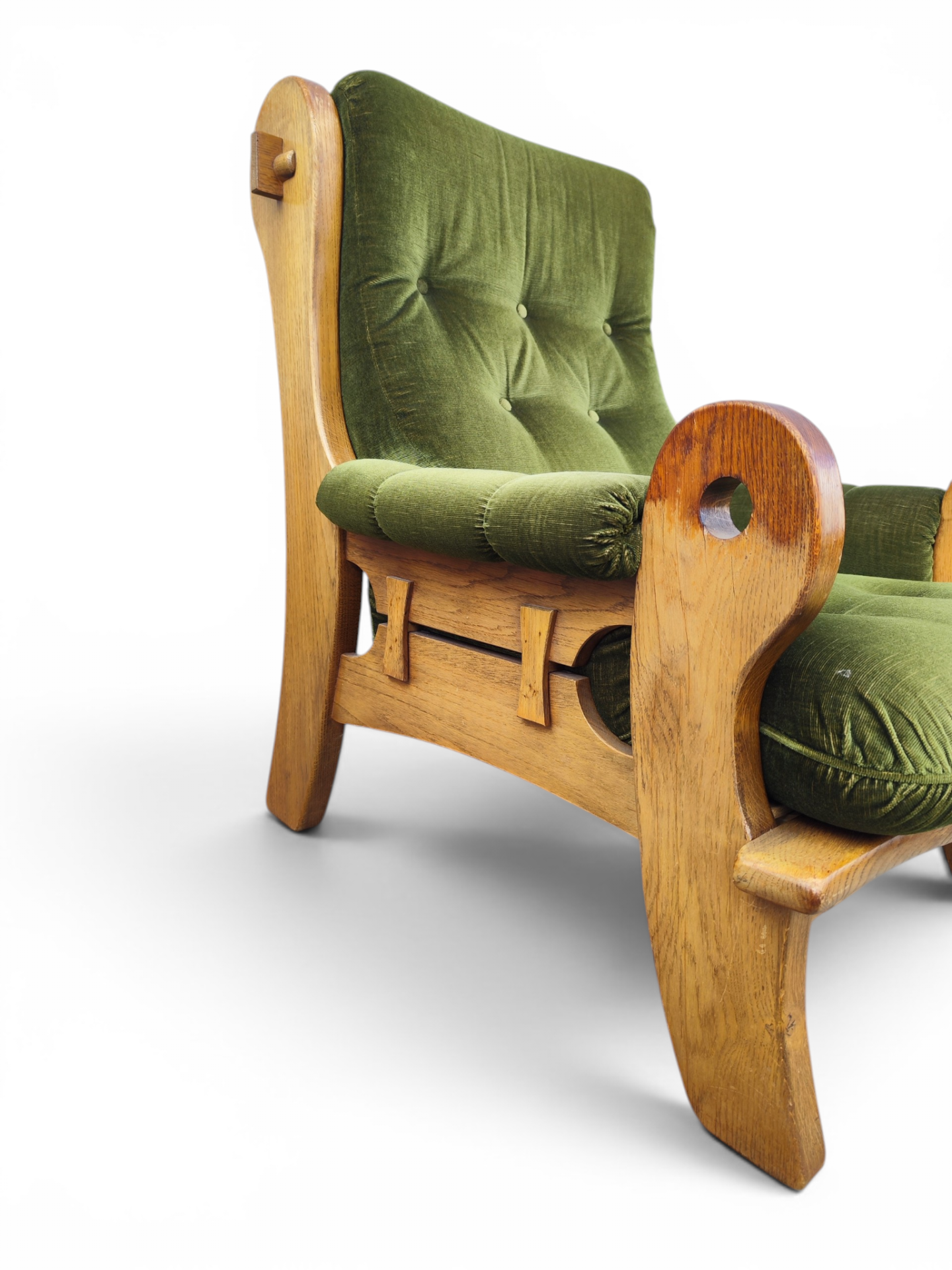 Pair of brutalist oak armchairs - Image 4