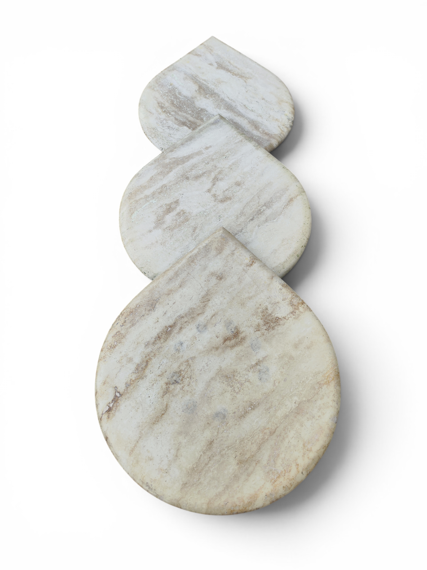 Trio of 1970s travertine tables - Image 3