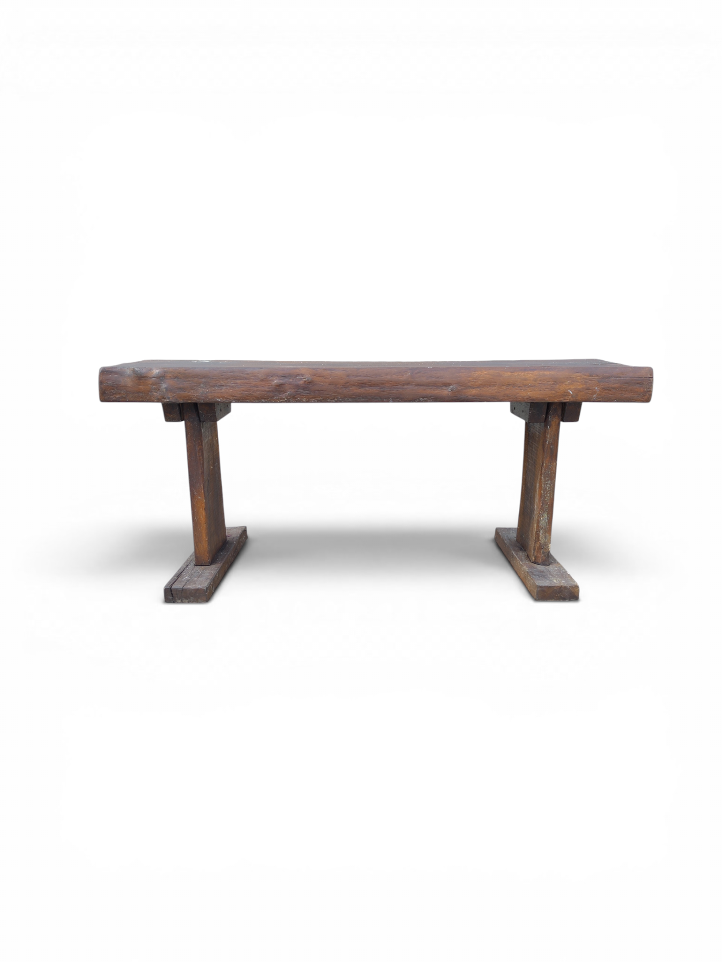 Primitive French oak console table - Image 3