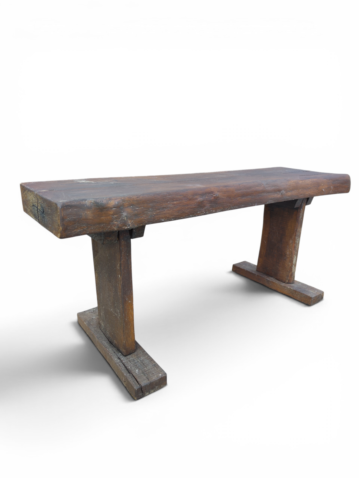 Primitive French oak console table - Image 2