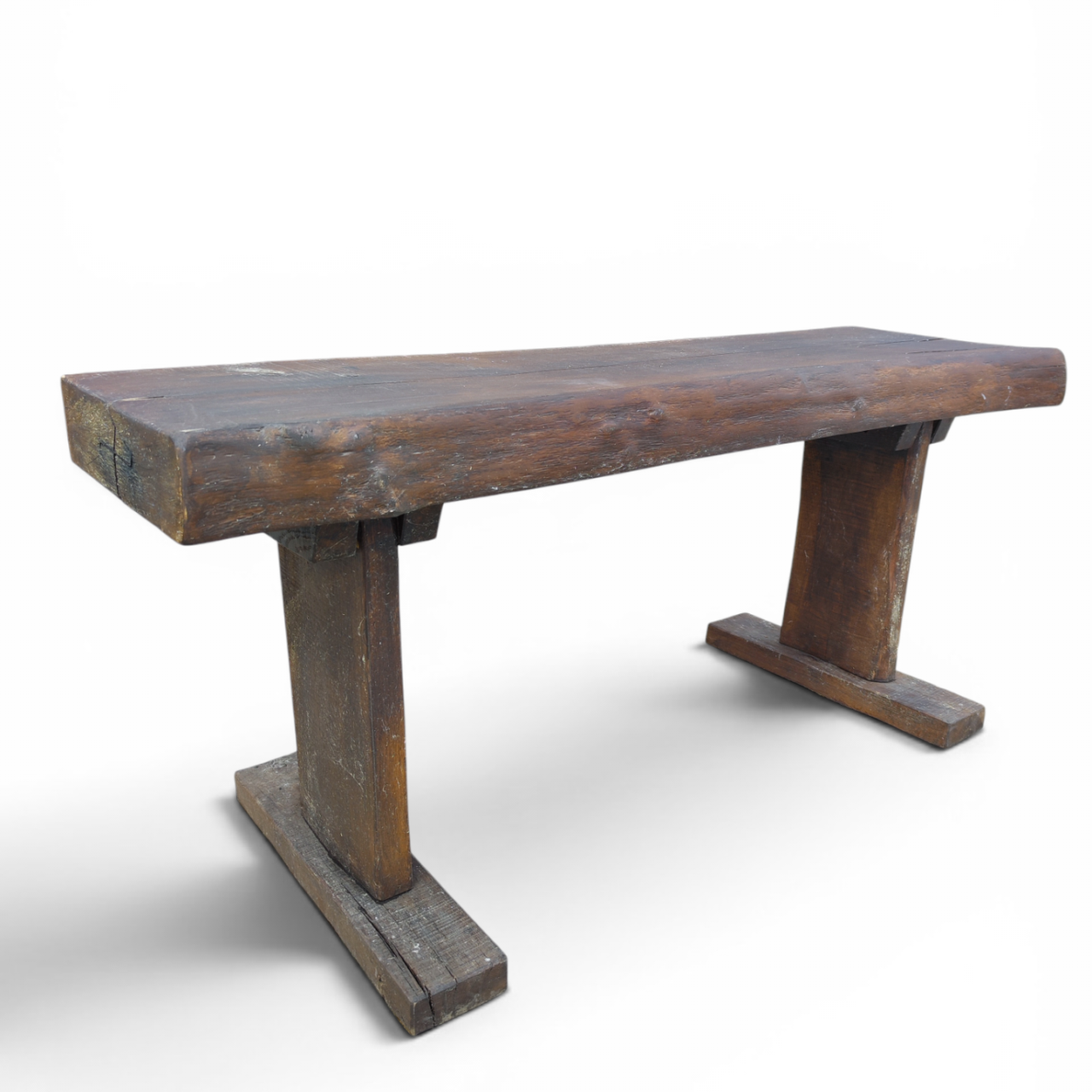 Primitive French oak console table