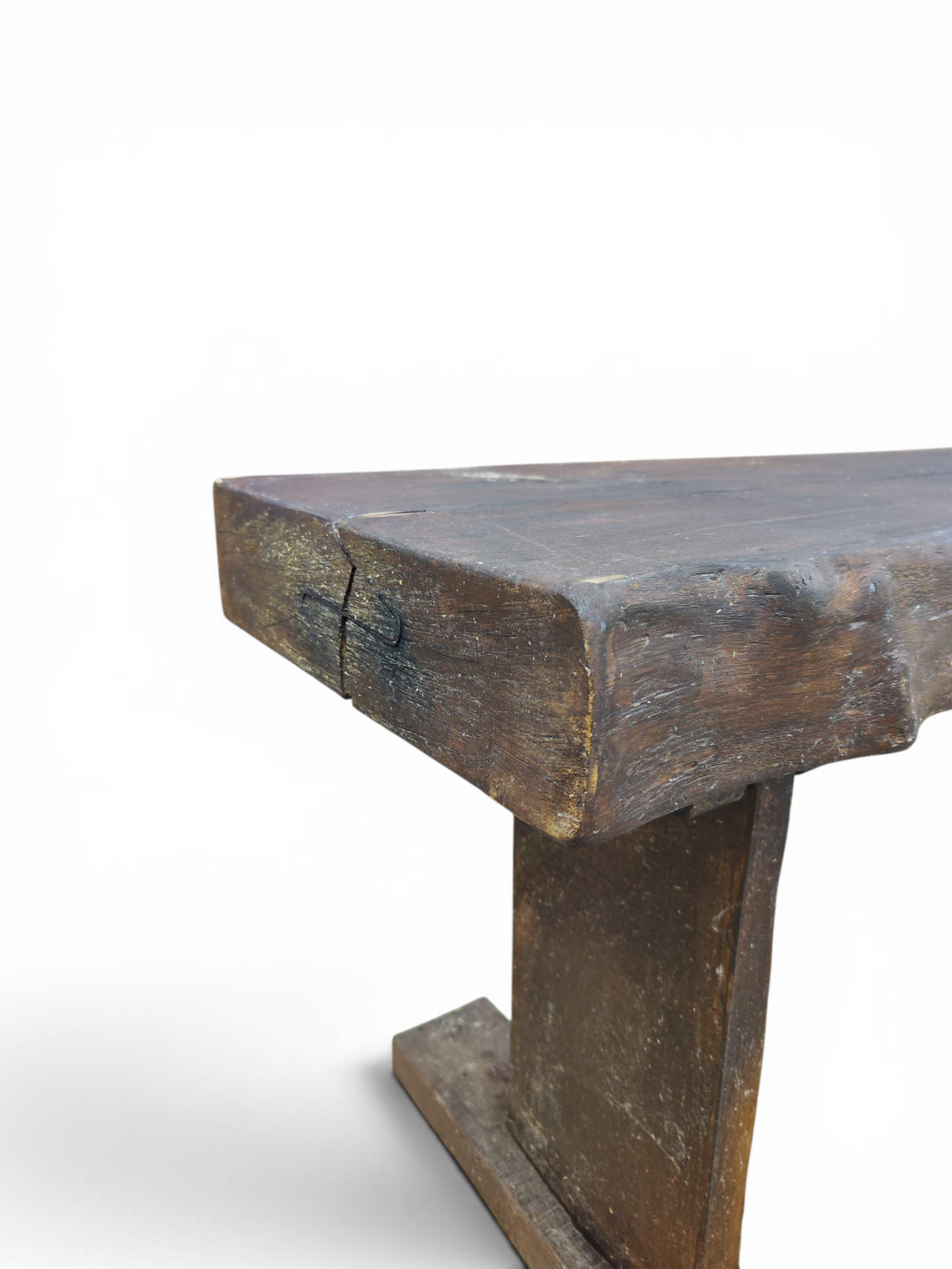 Primitive French oak console table - Image 4