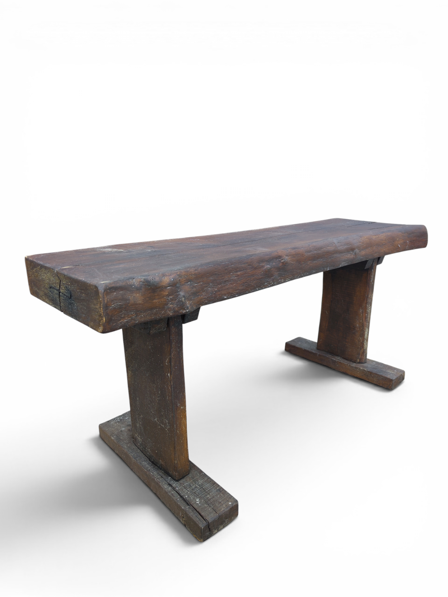 Primitive French oak console table - Image 6
