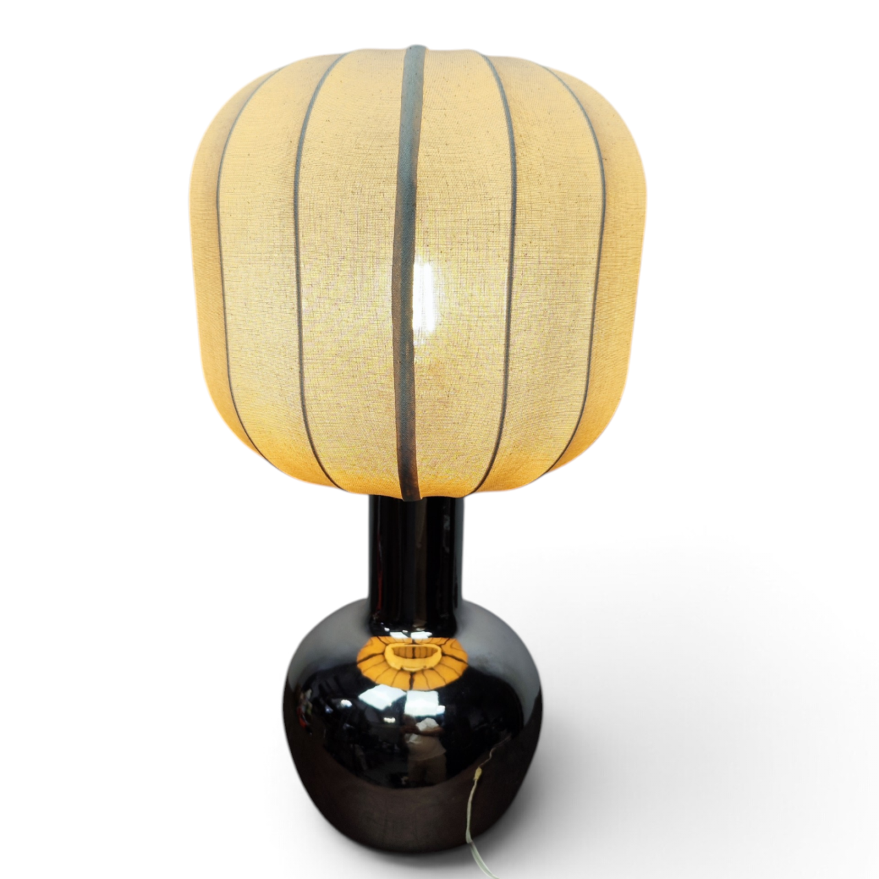 Silver-glazed Italian table lamp