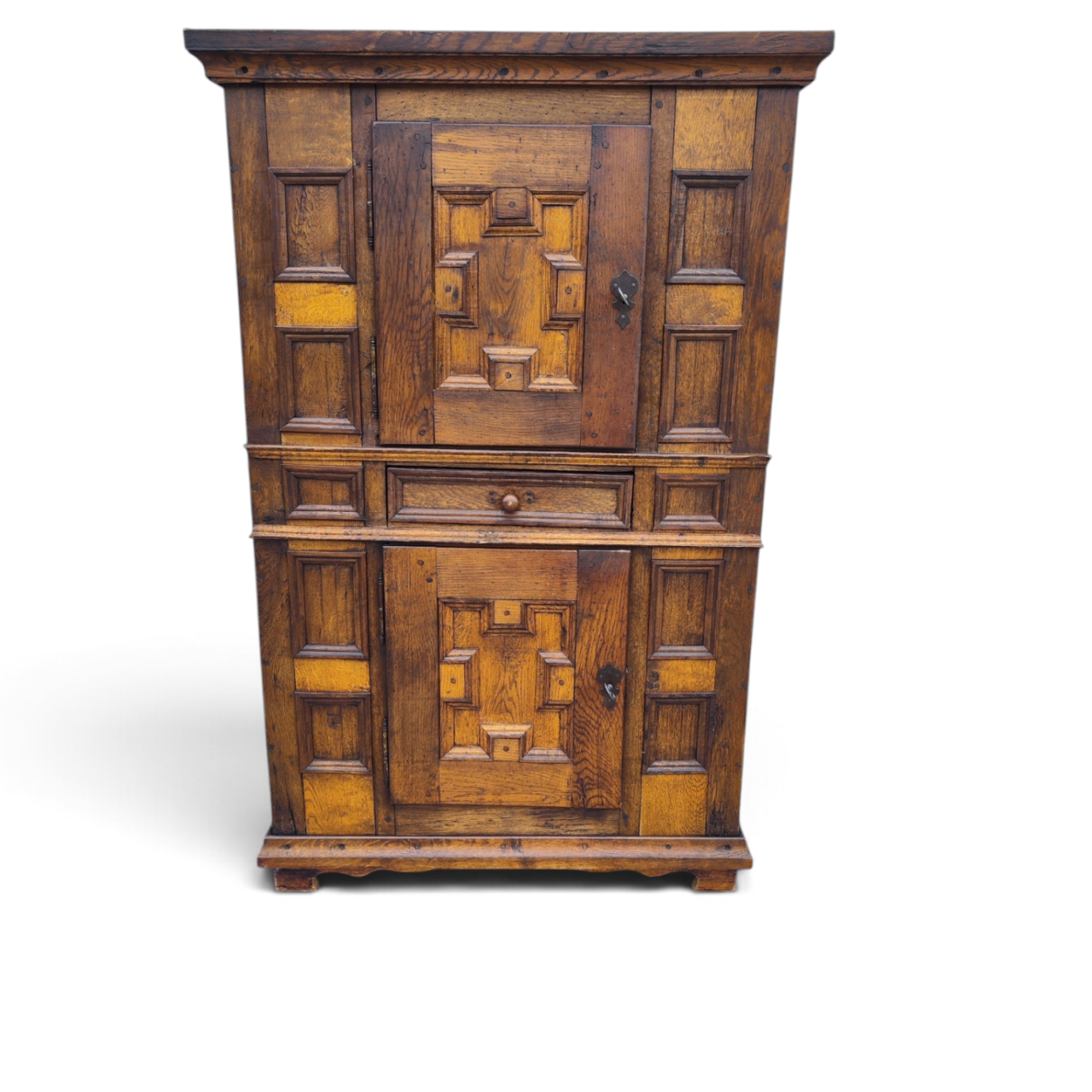 18th century oak geometric baroque cabinet