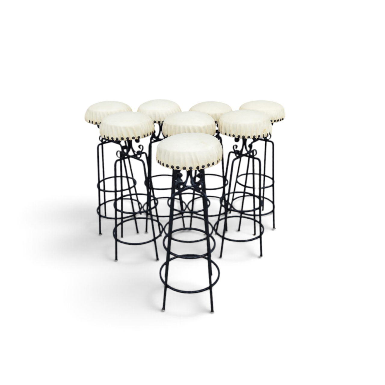 1970s wrought iron barstools