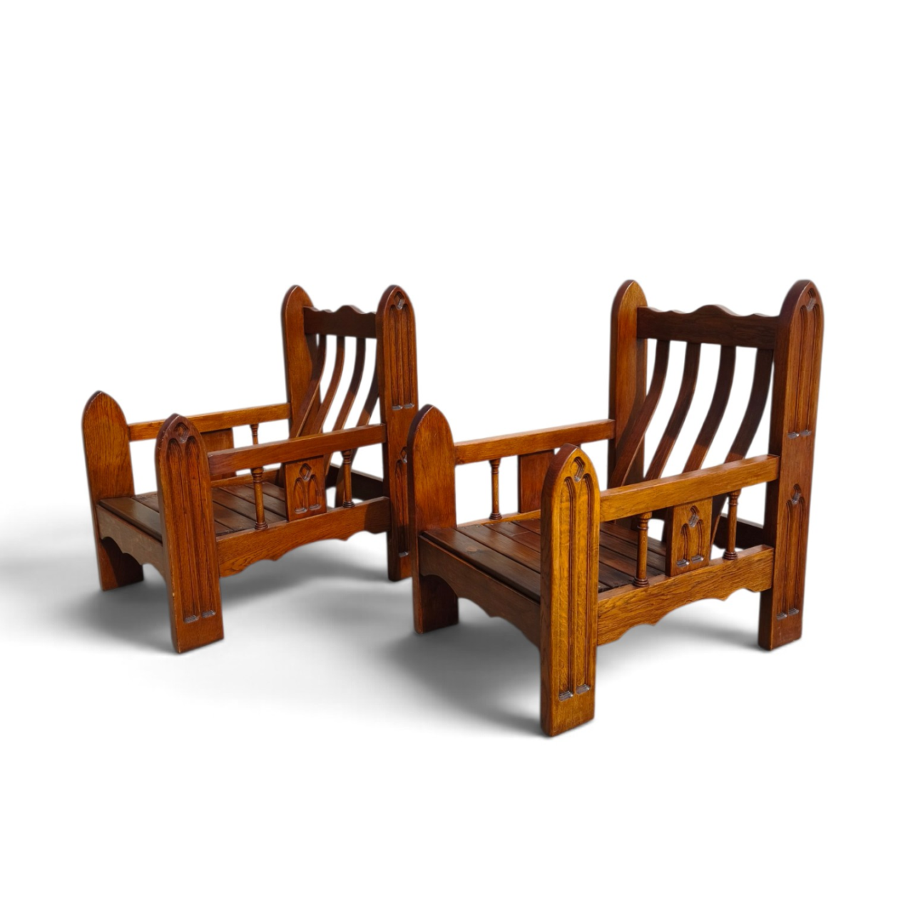 Neoclassical brutalist armchairs
