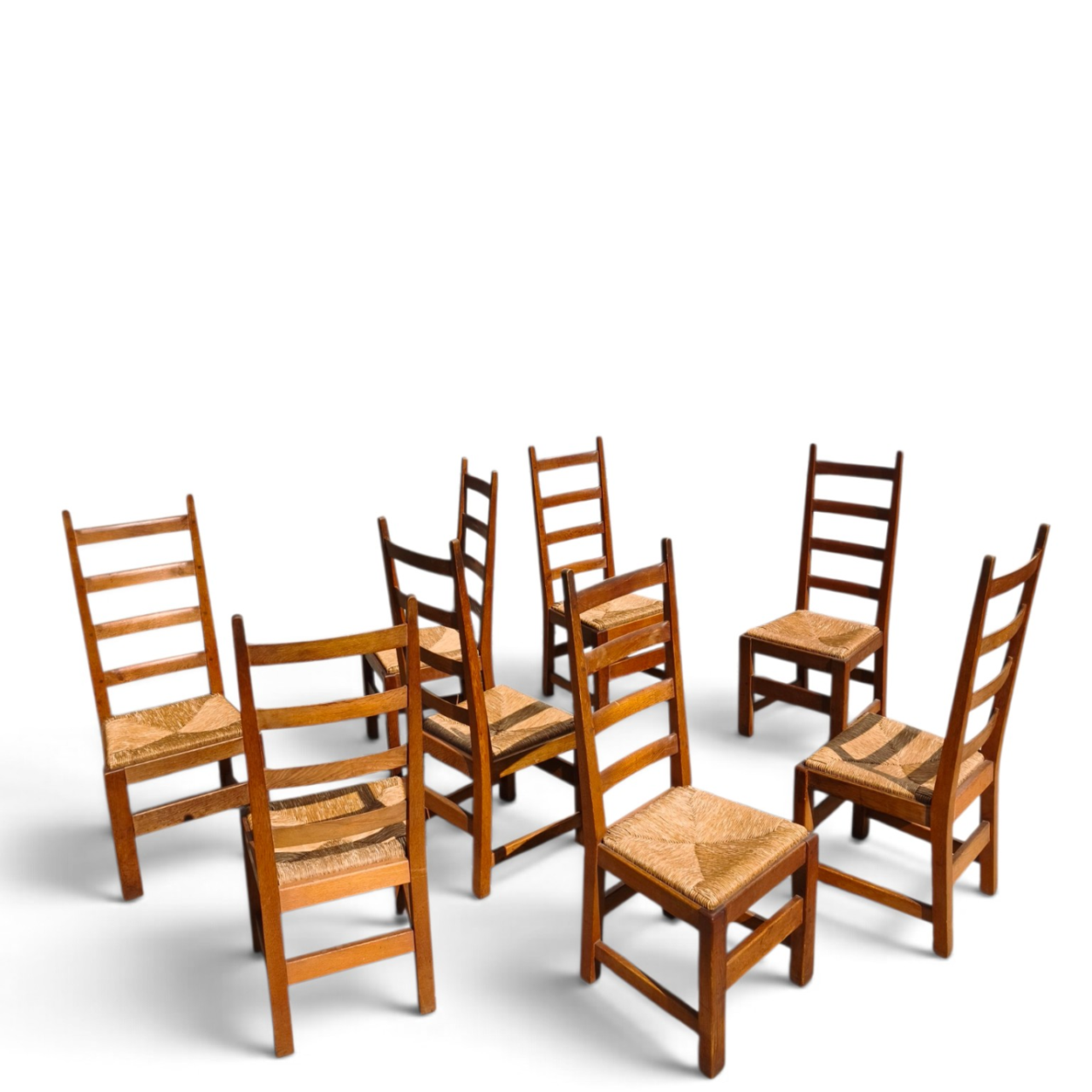 8 arts and craft style dining chairs