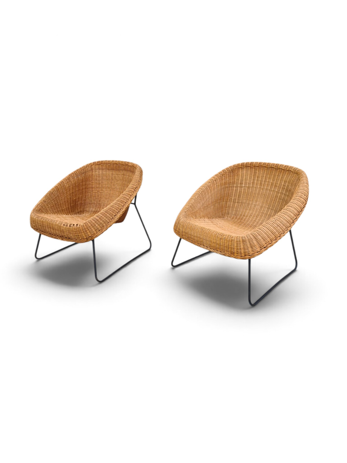 Pair of French wicker armchairs - Image 2