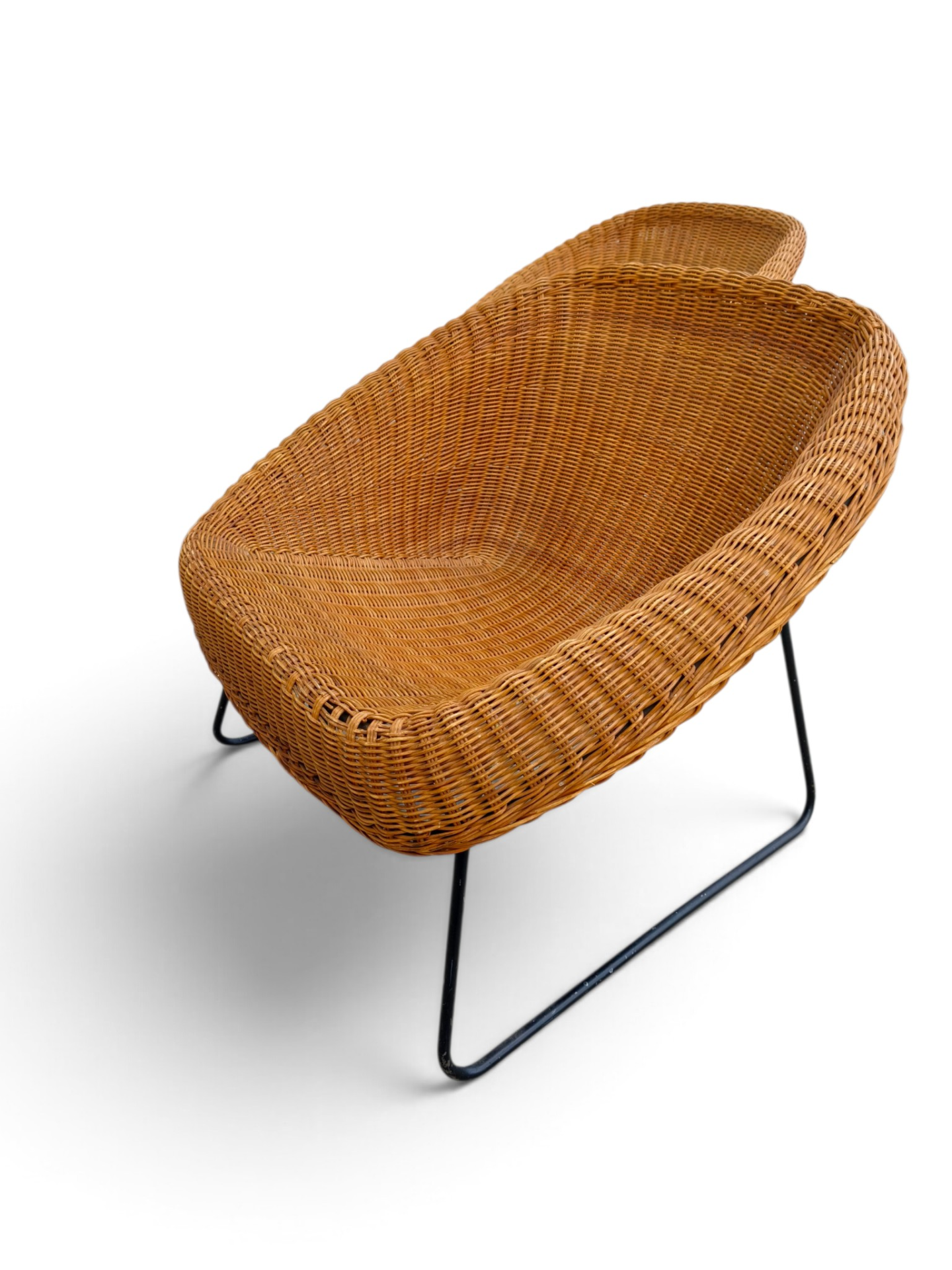 Pair of French wicker armchairs - Image 9