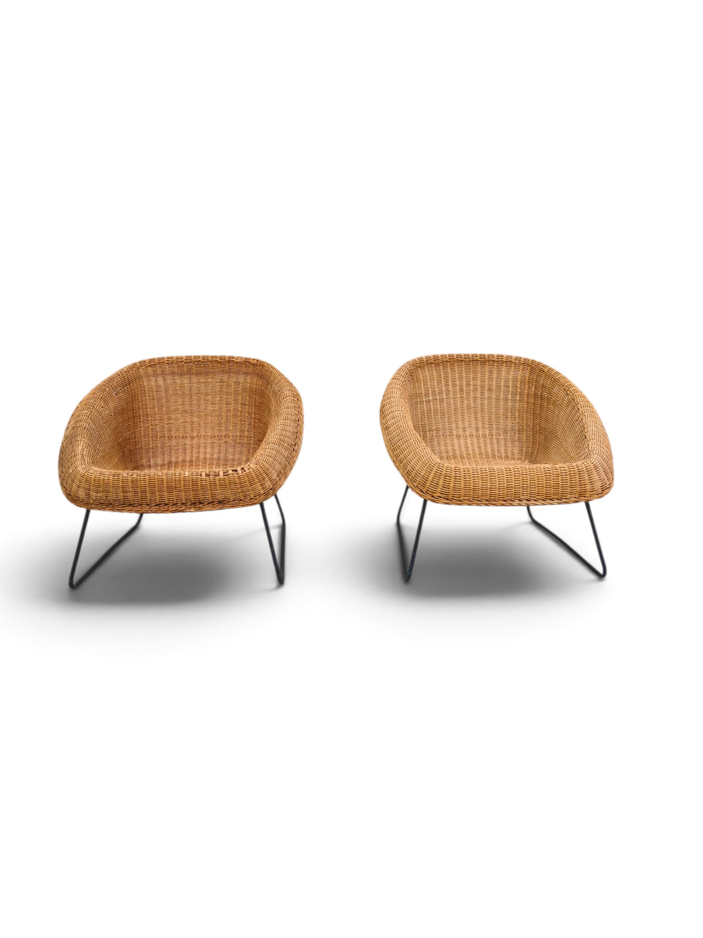 Pair of French wicker armchairs - Image 5