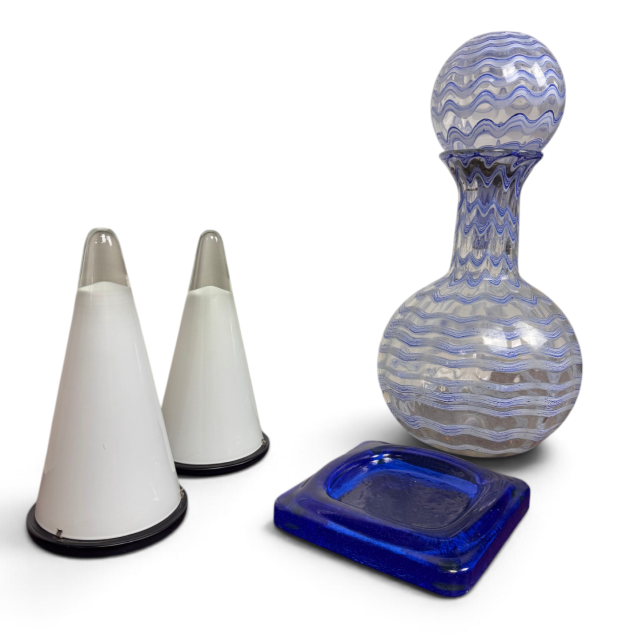 Pair of Leucos Murano glass lamps